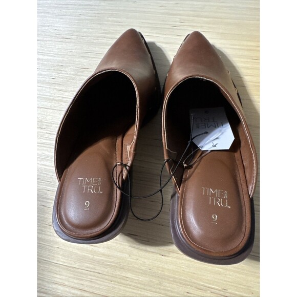 Time And Tru Women’s Block Heel Mule Brown Clogs Size 9 With Studs New With Tags - Picture 4 of 8